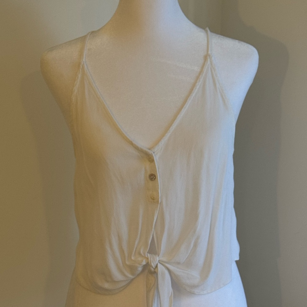 Olivaceous Cream Button-Front Tank Top